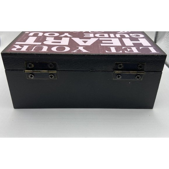 Wooden Box Keepsake Gift Quote Cards Love Letter Let Your Heart Guide You Saying - Picture 3 of 7